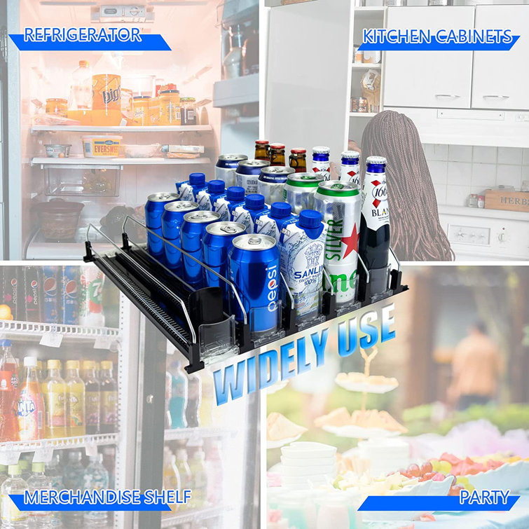 Drink Organizer for Fridge, Self Pushing Soda Can Dispenser for