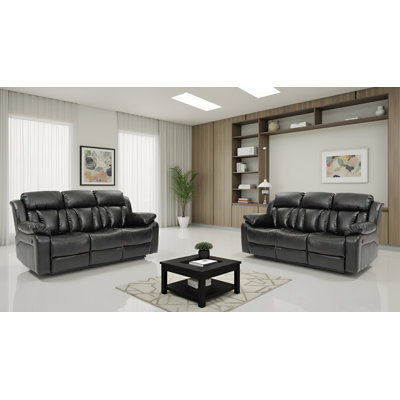 Novellara Black Reclining Sofa Set Of 2