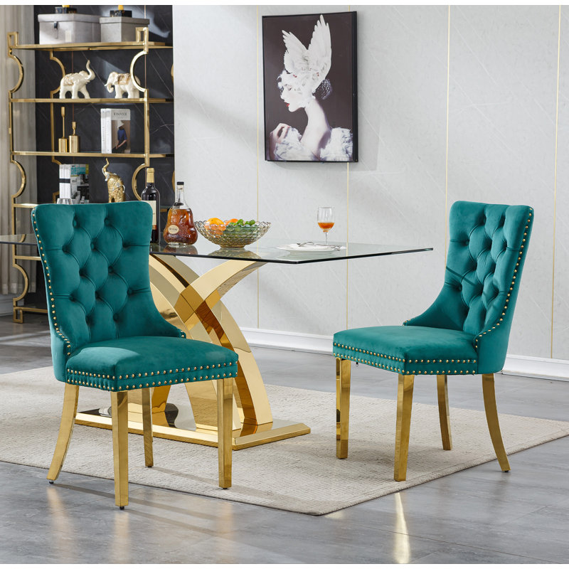 Glass Dining Table Set with Upholstered Dining Chairs, 70" Rectangle Kitchen Table and Chair Set, Clear Glass Dining Room Table Set, Modern Home Kitchen Furniture