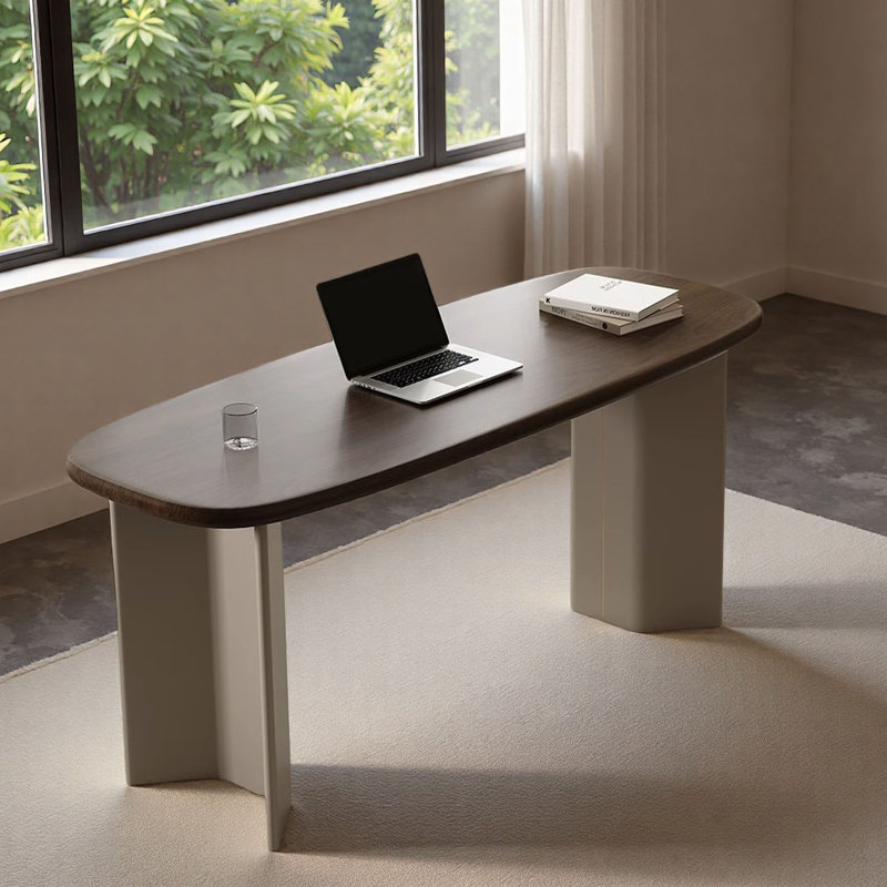 Bureau Mid-Century moderne en noyer, H 29,5 po x l 78,7 po x P 25,6 po