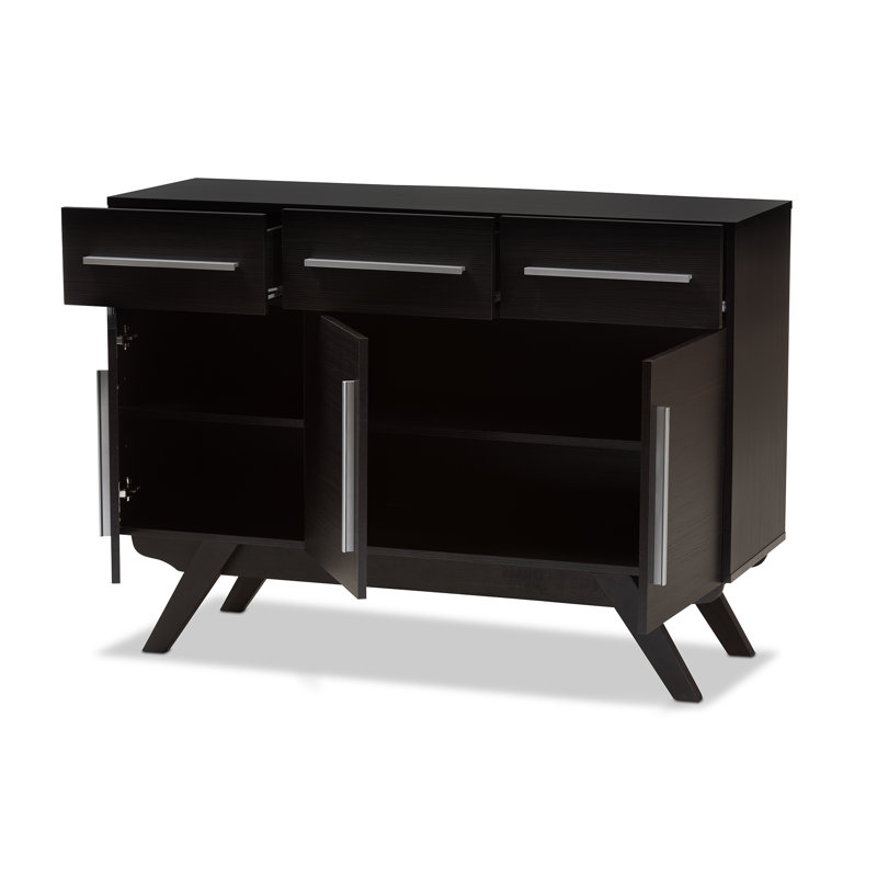Walkowiak 119Cm Wide 3 Drawer Sideboard, Espresso Brown