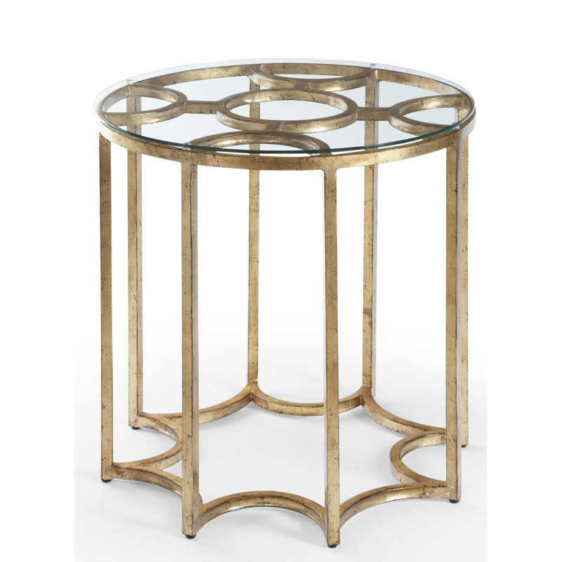Lisette Glass End Table, Gold
