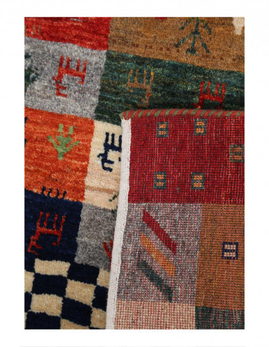 One-of-a-Kind 3'11'' X 5'11'' New Age Area Rug in Red/Green/Gray/Black