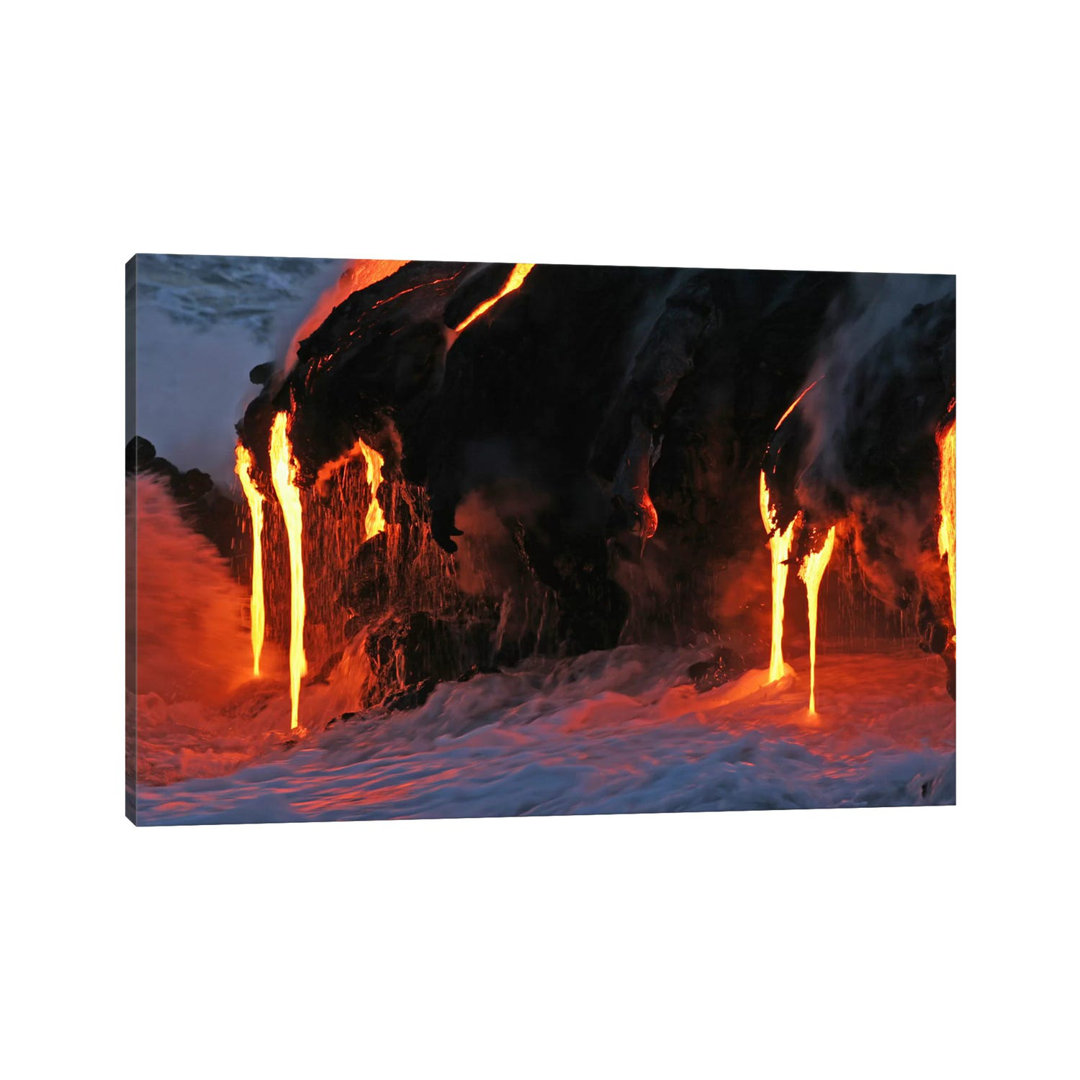 Kilauea Lava Flow Sea Entry, Big Island, Hawaii II by Martin Rietze - Wrapped Canvas Print