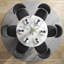 48 Inch White Sintered Stone Dining Table With Black Finish Metal Base