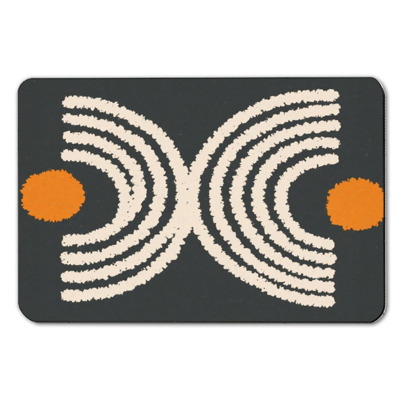 Tapis de bain abstrait à motif courbé, 16 x 24