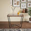 Table basse carrée avec plateau en verre