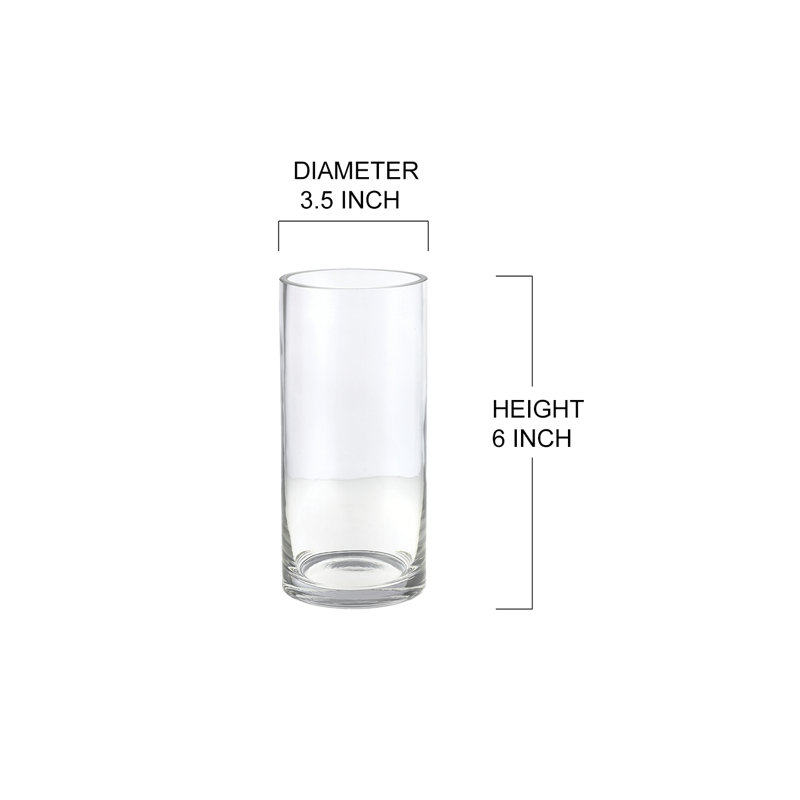 Aiyub Glass Table Vase, 6" H x 4" W x 4" D