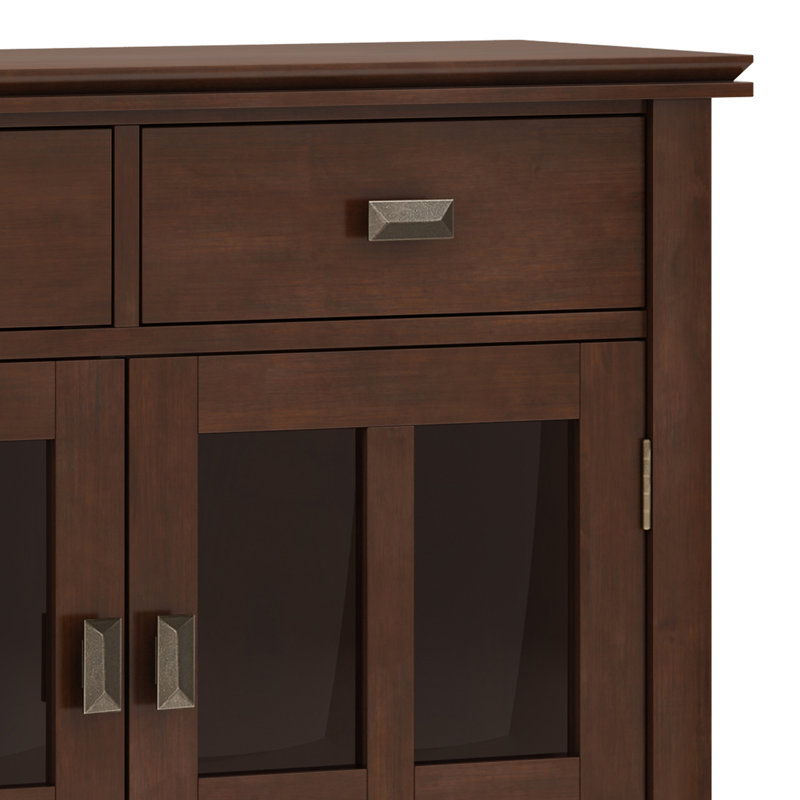 Russet Brown Solid Wood Entryway Storage Cabinet with Adjustable Shelves