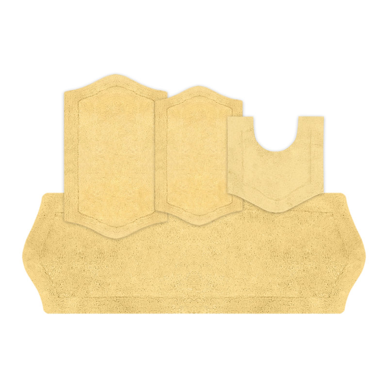 Morissette 4 Piece Bath Rug Set, Yellow