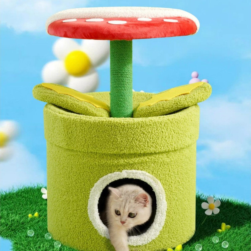 Fairyland - Canot en sisal pour chat avec cadre d'escalade