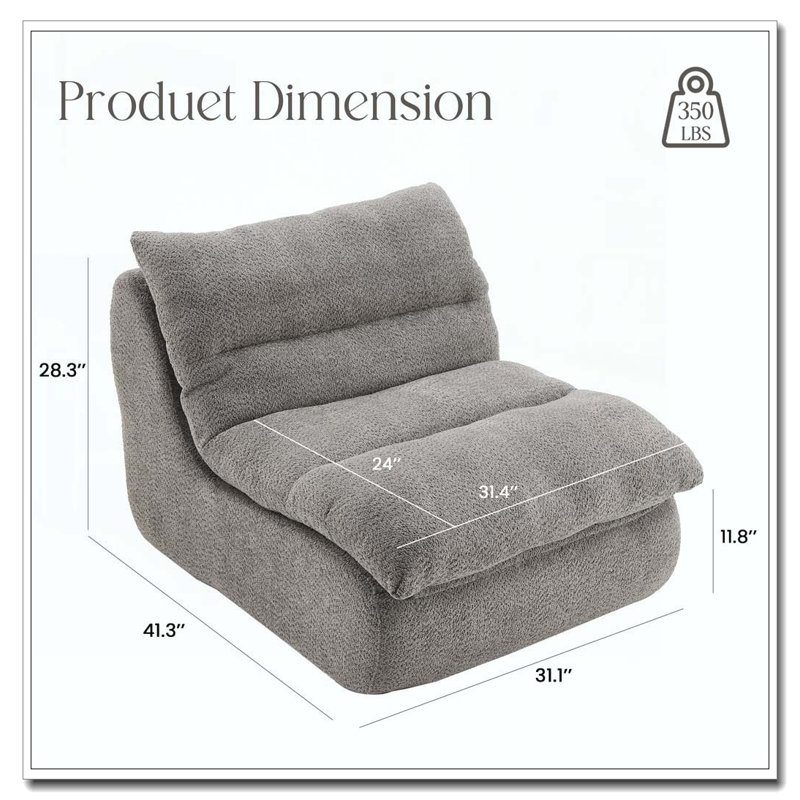 Fauteuil moderne avec assise moelleuse, Gris