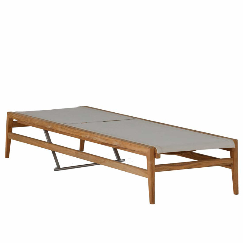 Coast Reclining Chaise Lounge, Natural Teak/Canvas Sling