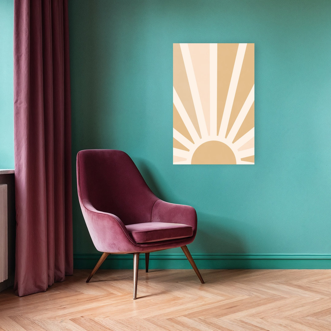 Warm Horizon Abstract Sunrise Sunset Wall Art Print