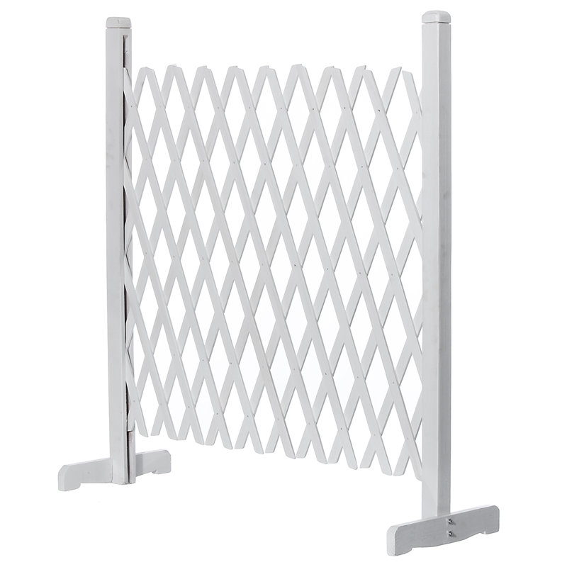 Expanding Portable Wood Privacy Fence, 76cm H x 140cm W x 12cm D, White