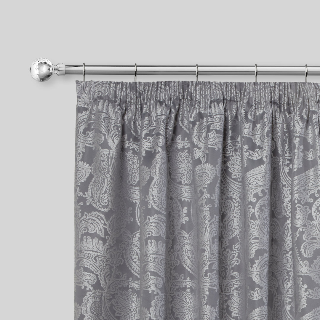 Crystal Extendable Single Curtain Rod and Hardware Set