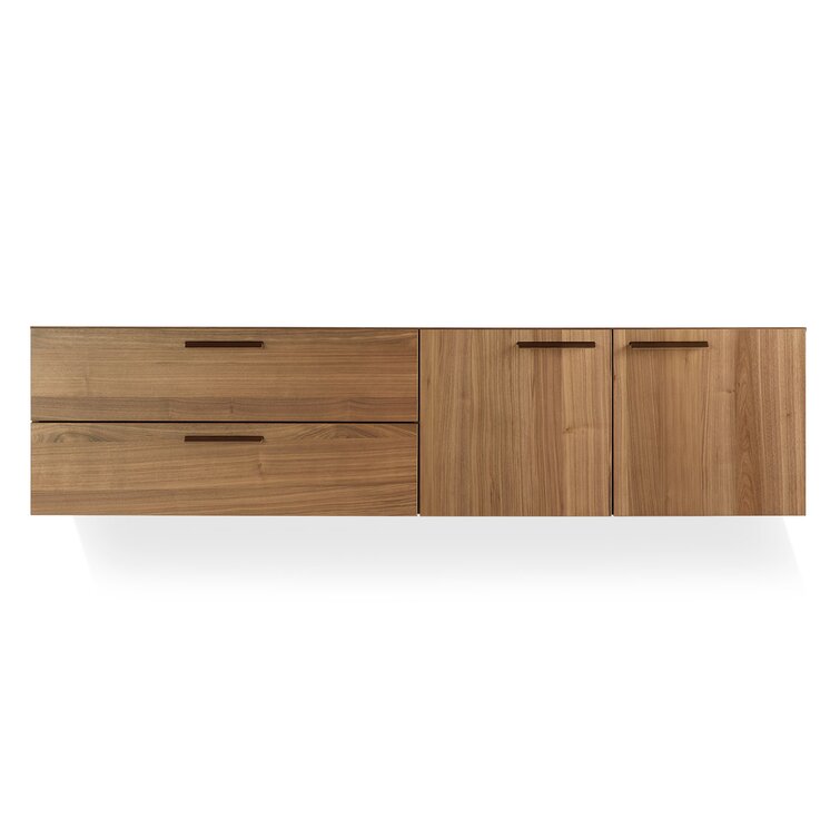 Shale 2 Door / 2 Drawer Wall-Mounted Cabinet, Walnut