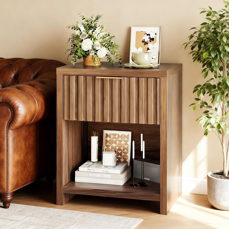 Table de chevet 1 tiroir, Brown