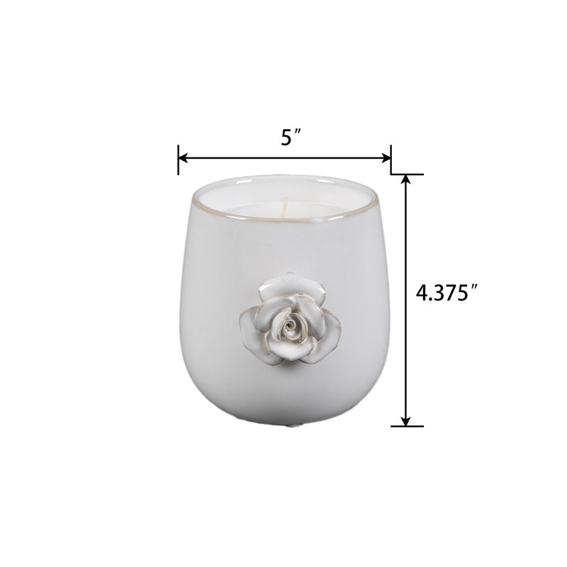 5" Ceramic Flower Candle  (20oz)