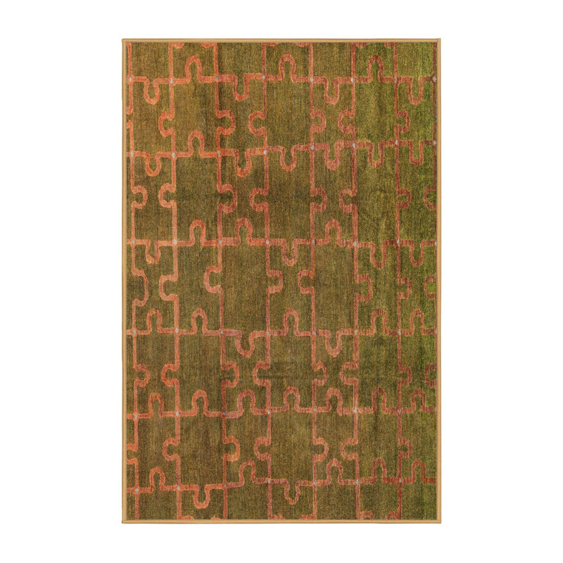Tapis abstrait rose / brun Vandling, Rectangle 2 pi x 4 pi