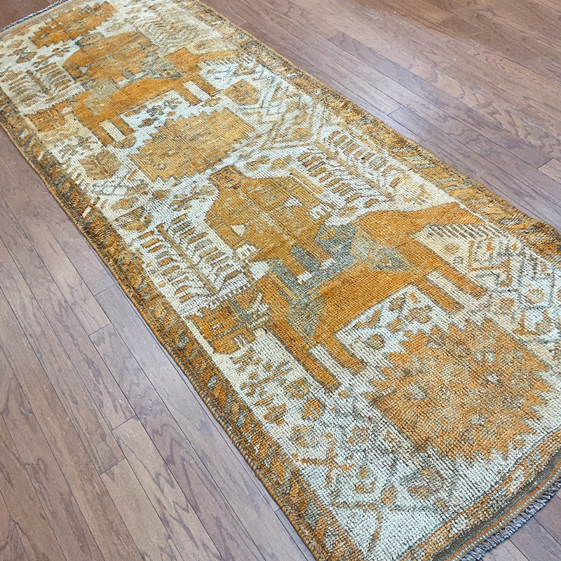  Handmade Turkish Oushak Wool Runner