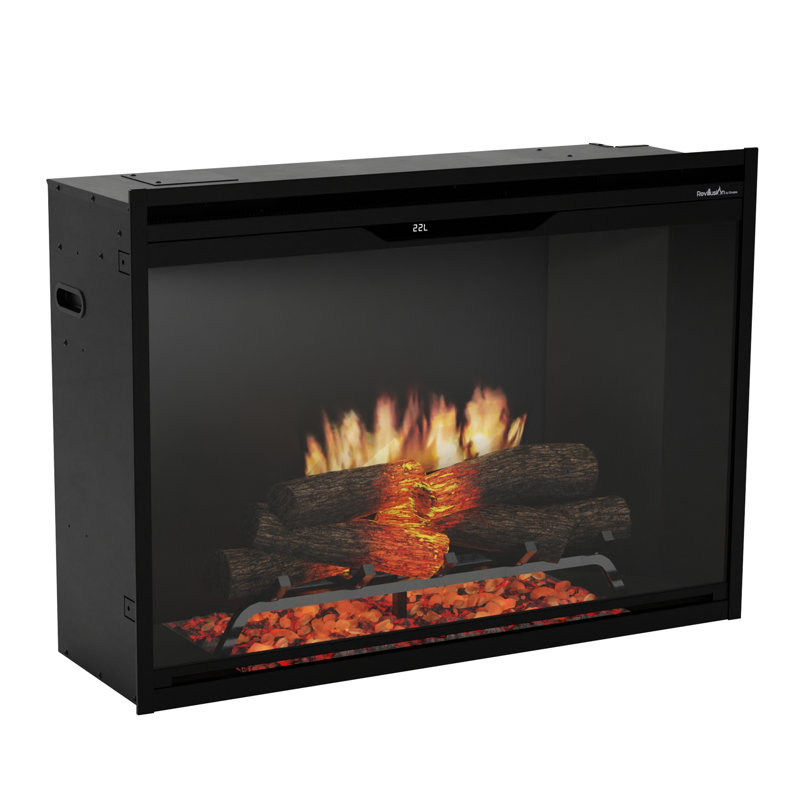 Dimplex Revillusion Built-In Electric Firebox Black Background, 26.6" H x 37.12" W x 12.1" D