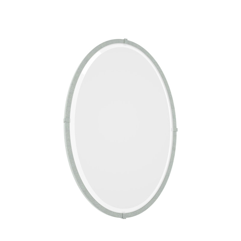 Cow Bell Industrial Beveled Bathroom/Vanity Mirror, Vintage Platinum