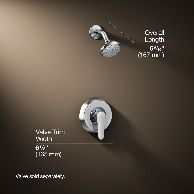 July Rite-Temp Shower Trim with Lever Handle and 1.75 Gpm Showerhead, Polished Chrome