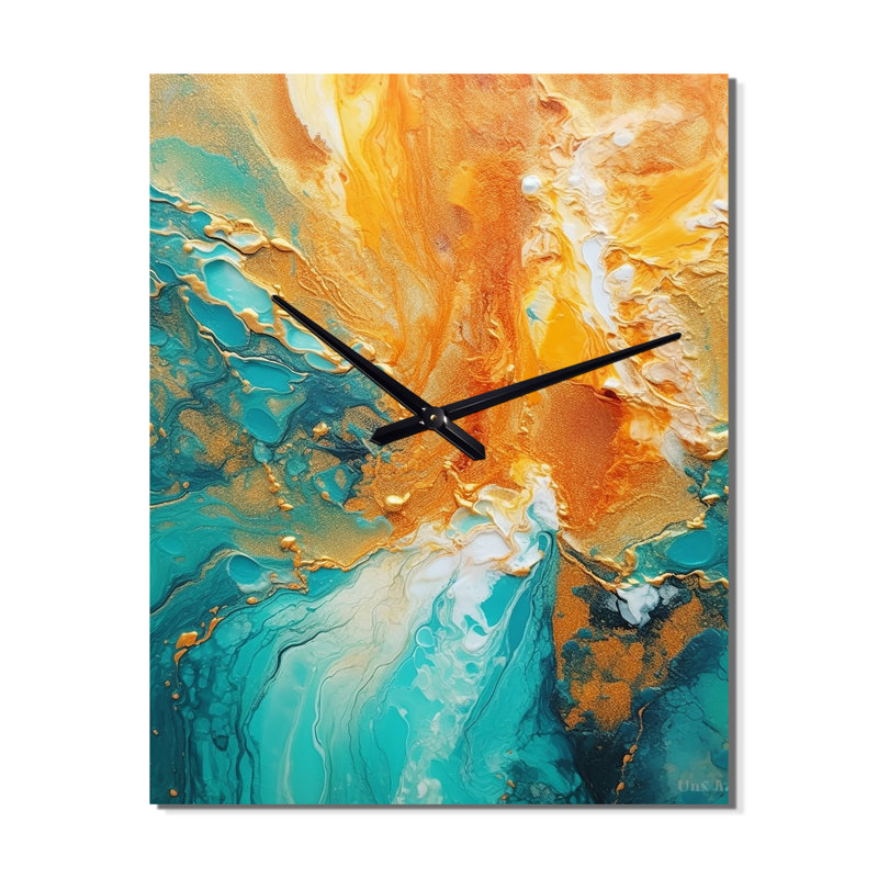 Basnett - Horloge murale peinture abstraite, Petit
