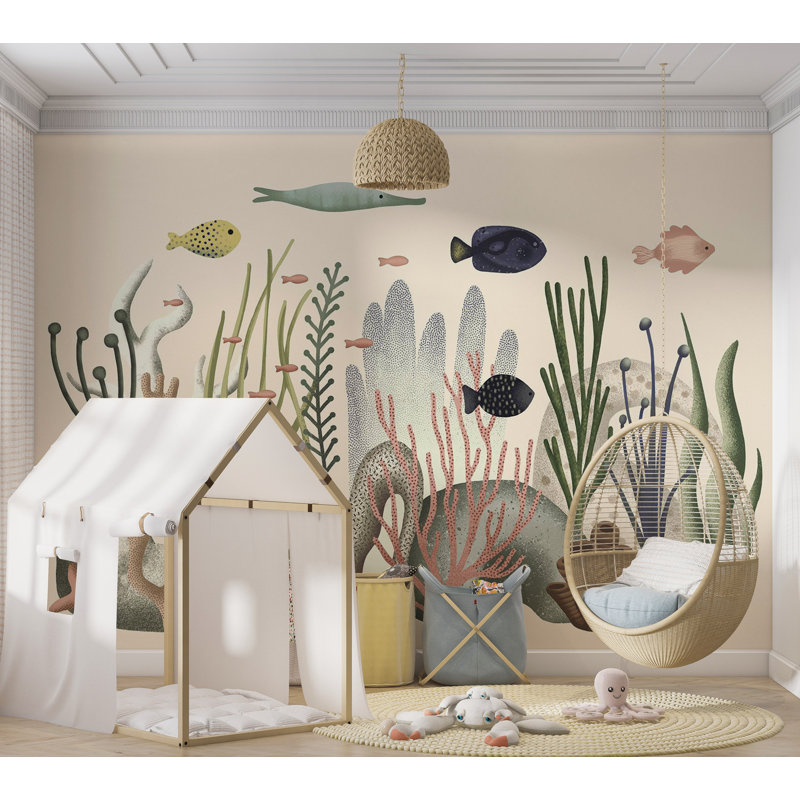 Peel & Stick Kids Wall Mural - Underwater World, 68" L x 96" W