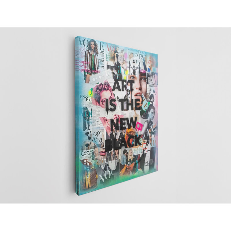 «Art Is The New», impression Pop Art noir, H 24 po x l 16 po