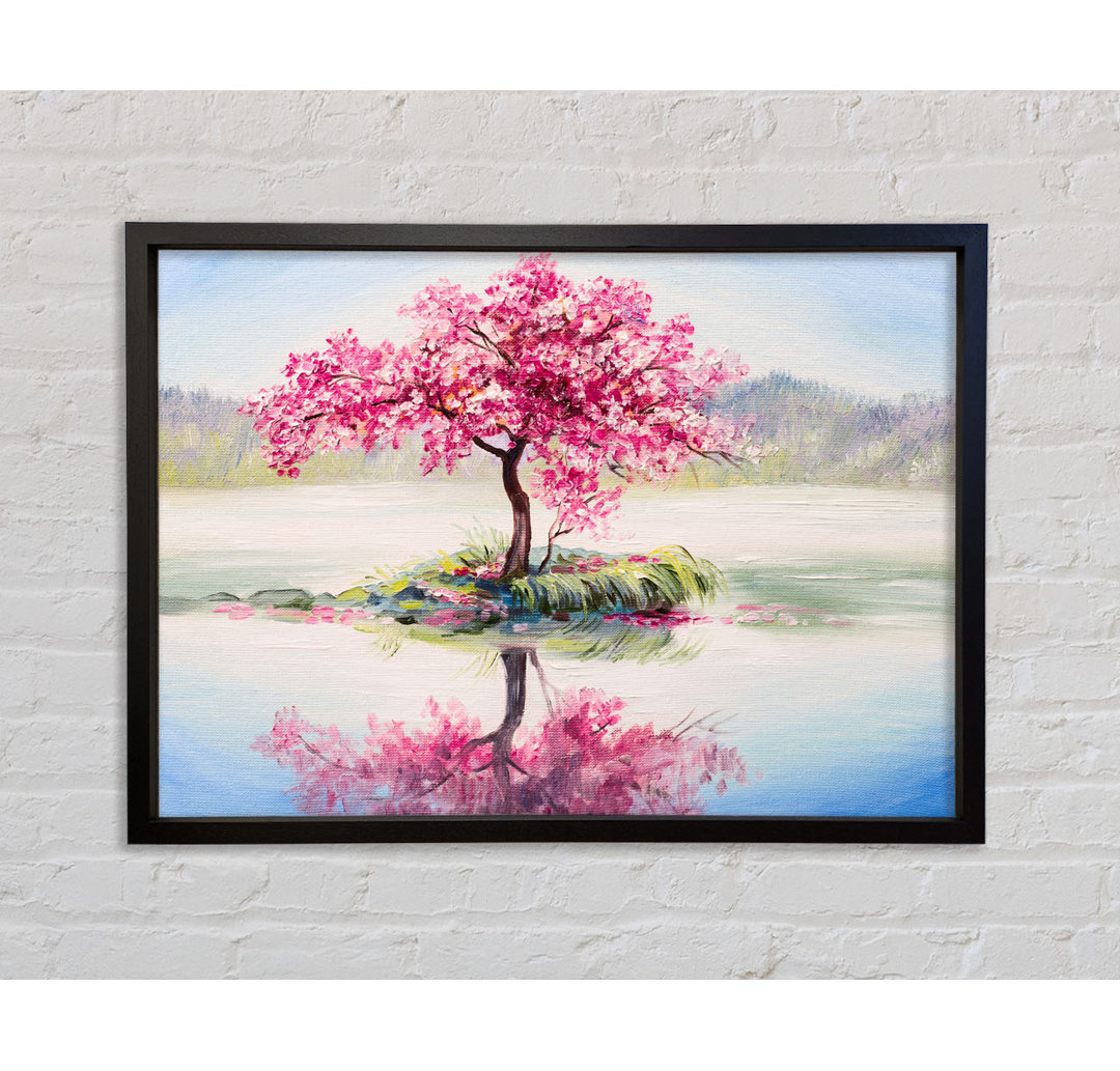 Lone Pink Blossom Tree - Einzelner Bilderrahmen Kunstdrucke auf Leinwand