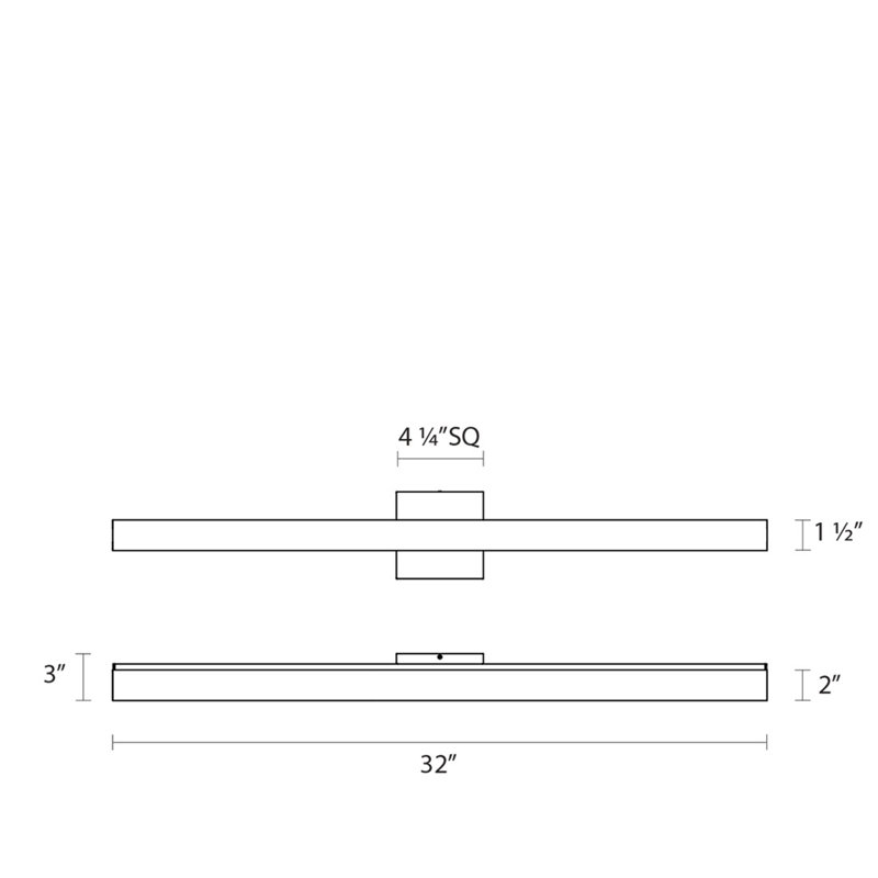 Barre d'éclairage de salle de bain 1 lumière DEL SQ-bar, Nickel satiné