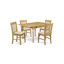 L'ensemble de 5 tables de cuisine pour 4 personnes comprend une table de salle à manger rectangulaire avec Dropleaf et 4 chaises rembourrées en tissu de lin, chêne-131575169-131575168-122934970