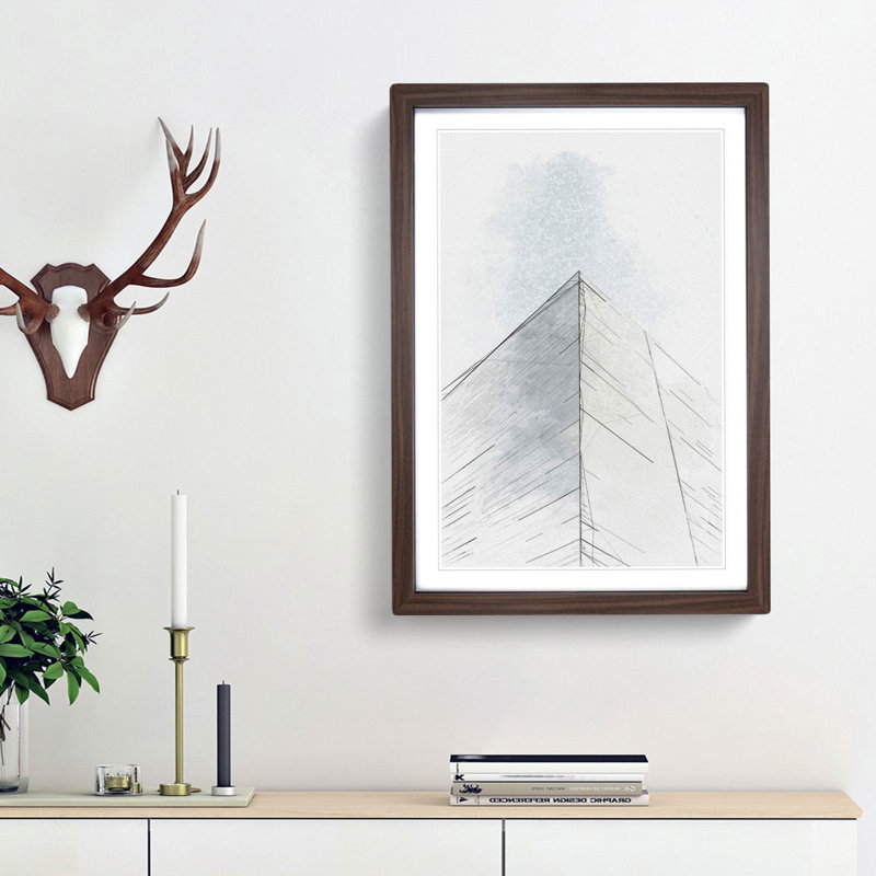 Sketching the Architecture Vol.36 - Picture Frame Drawing Print, Walnut Framed, 36cm H x 27cm W x 2cm D