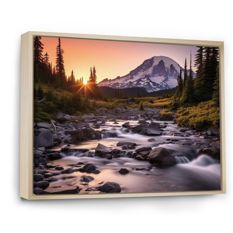 «Washington Mount Rainier National Park II», reproduction d'art sur toile, Cadre naturel flottant, H 12 po x l 20 po x P 1 po
