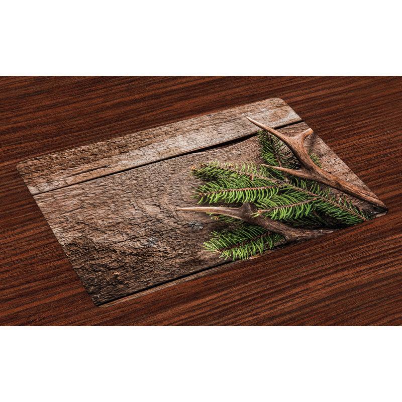 Ashyria Antlers Evergreen Branch Deer Placemat