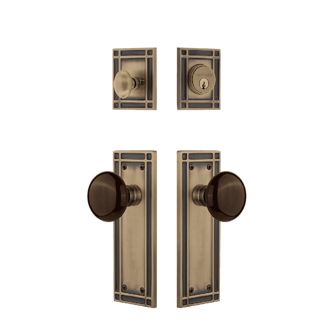 Nostalgic Warehouse Mission Entry Set with Porcelain Knob Nostalgic Warehouse 