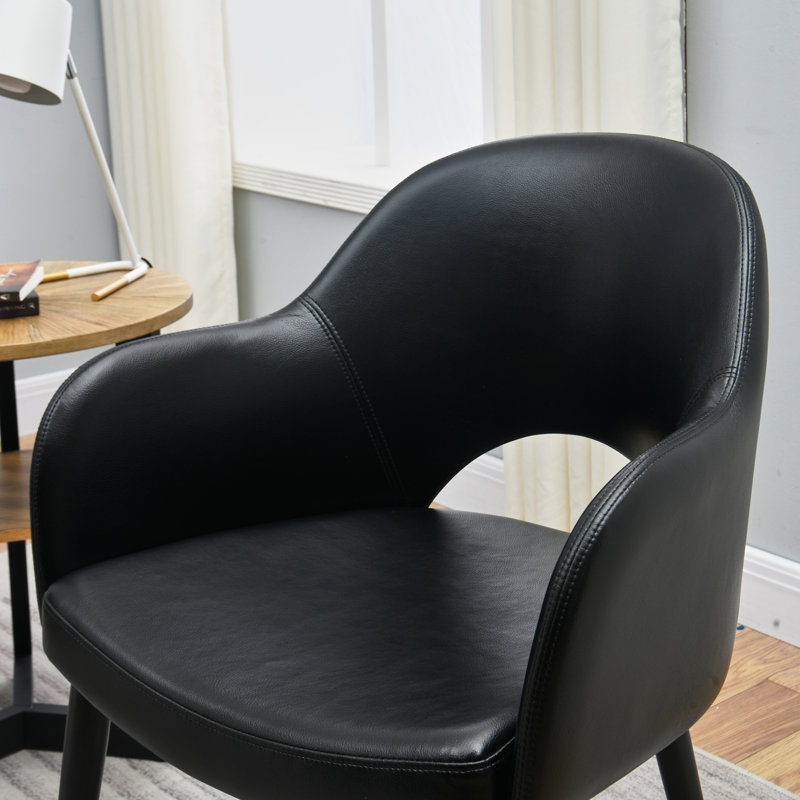 Chaises de salle à manger Fashion avec main courante, ensemble de 2, Noir