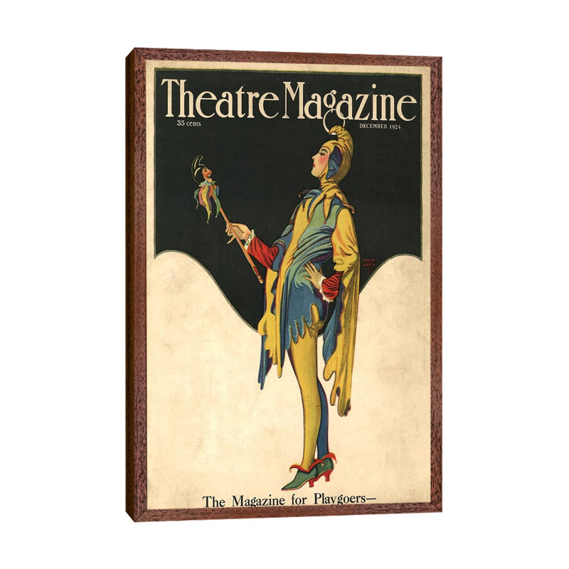 1921 Theatre Magazine Cover 1 Piece Wall Art on Canvas, 66.04 cm H x 45.72 cm W, Classic Brown Wood Framed