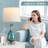 26" Coastal Glass Table Lamps Set of 2, 3-Way Dimmable Touch Control Bedside Lamp with USB A+C Ports-643861833