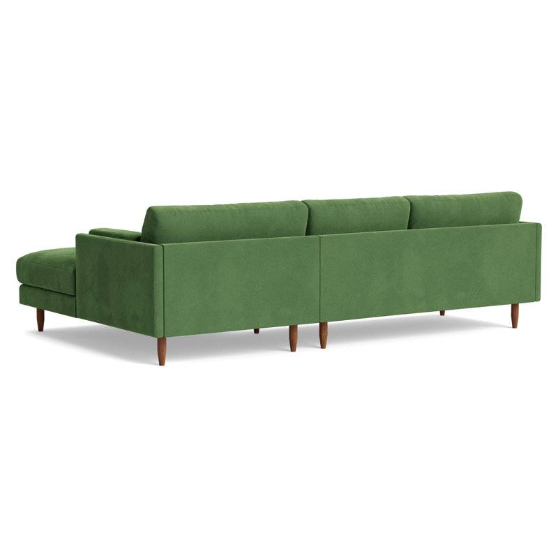Skinny Fat Chaise Sectional, Right Hand Facing, Performance Velvet - Ivy