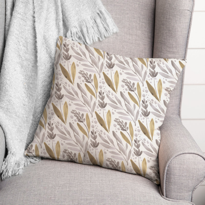  Housse et insert de coussin extérieur carré Ochre Farmhouse Flowers, Blanc