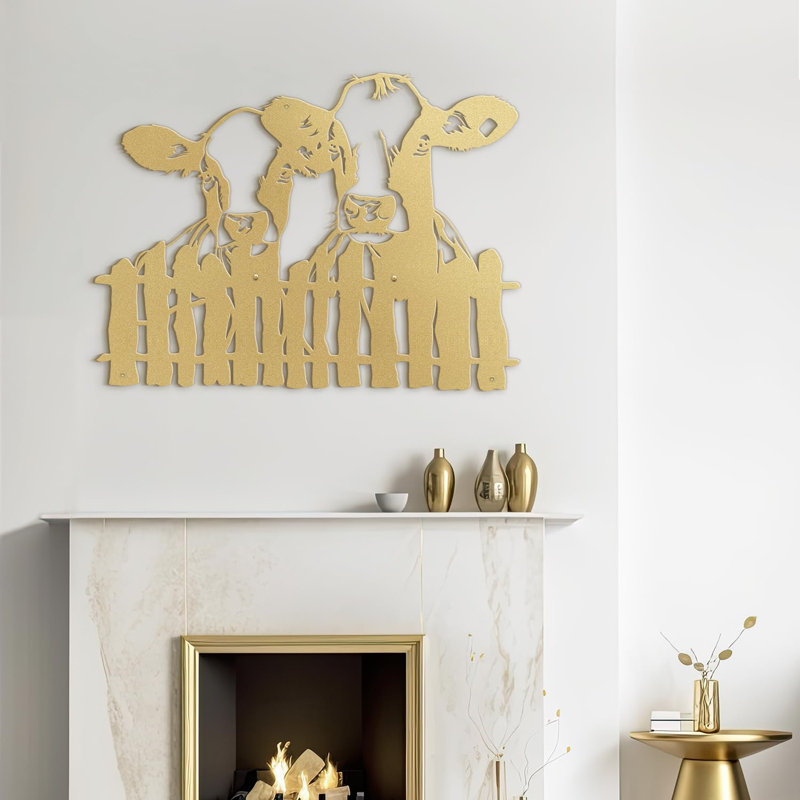 Wall Decor Metal, 16" H x 24" W x 0.05" D, Gold