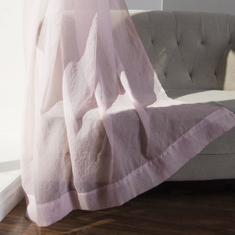 Rideau transparent Maaike, L 52 po x L 96 po, Rose