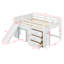 Base de lit mezzanine en bois avec trois tiroirs de rangement et deux portes