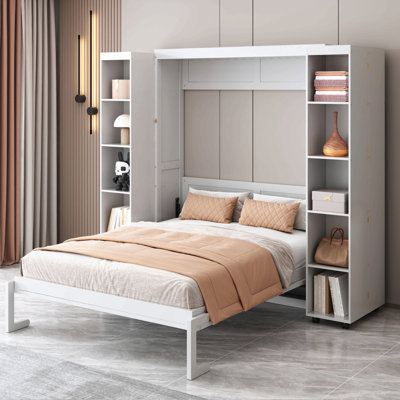 Queen Murphy Bed Wall Bed With Storage Doors