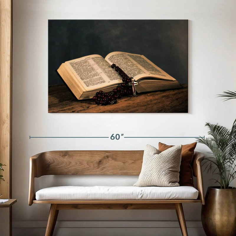 Rosaire Adella sur la bible, H 32 po x l 48 po