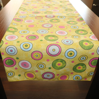 Chemin de table imprimé cercles et pois