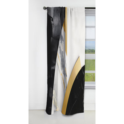 Marble Painting Shapes - Abstract Marble Curtain - Blackout Marble Curtain - 1 Panels